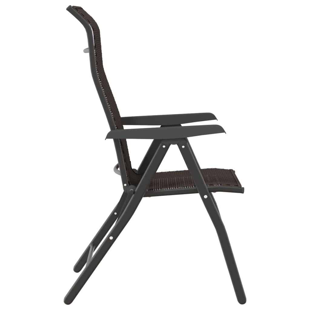 Chaises pliables jardin lot de 2 couleur café noir poly rotin