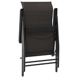 Chaises pliables jardin lot de 2 couleur café noir poly rotin