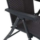 Chaises pliables jardin lot de 2 couleur café noir poly rotin