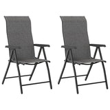 Chaises pliables de jardin lot de 2 gris résine tressée