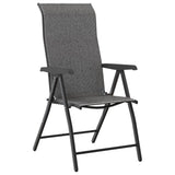 Chaises pliables de jardin lot de 2 gris résine tressée