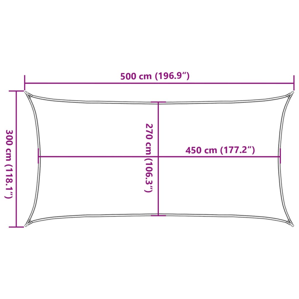 Voile d'ombrage 160 g/m² rectangulaire gris clair 3x5 m PEHD