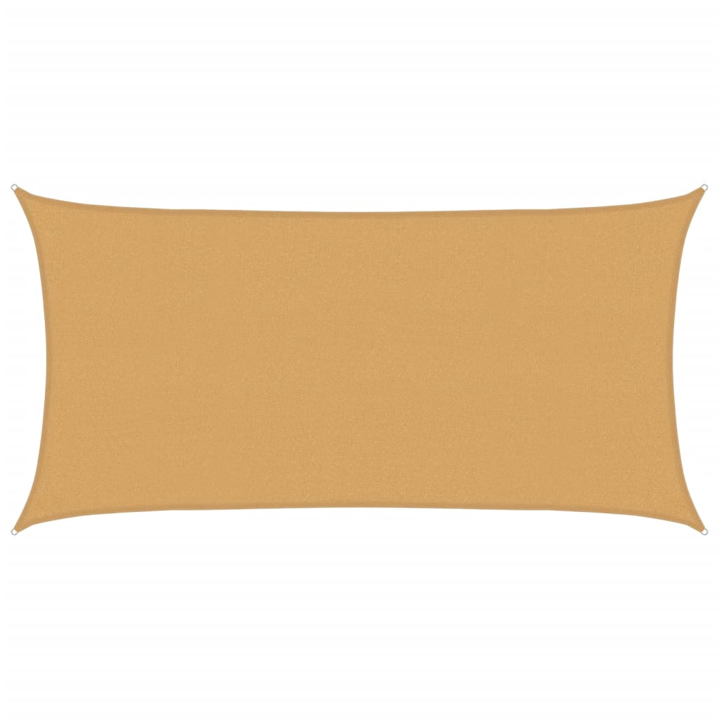 Voile d'ombrage 160 g/m² rectangulaire sable 2x4 m PEHD