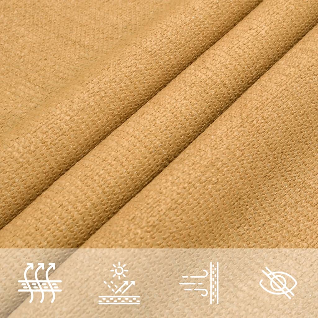 Voile d'ombrage 160 g/m² rectangulaire sable 2x4 m PEHD