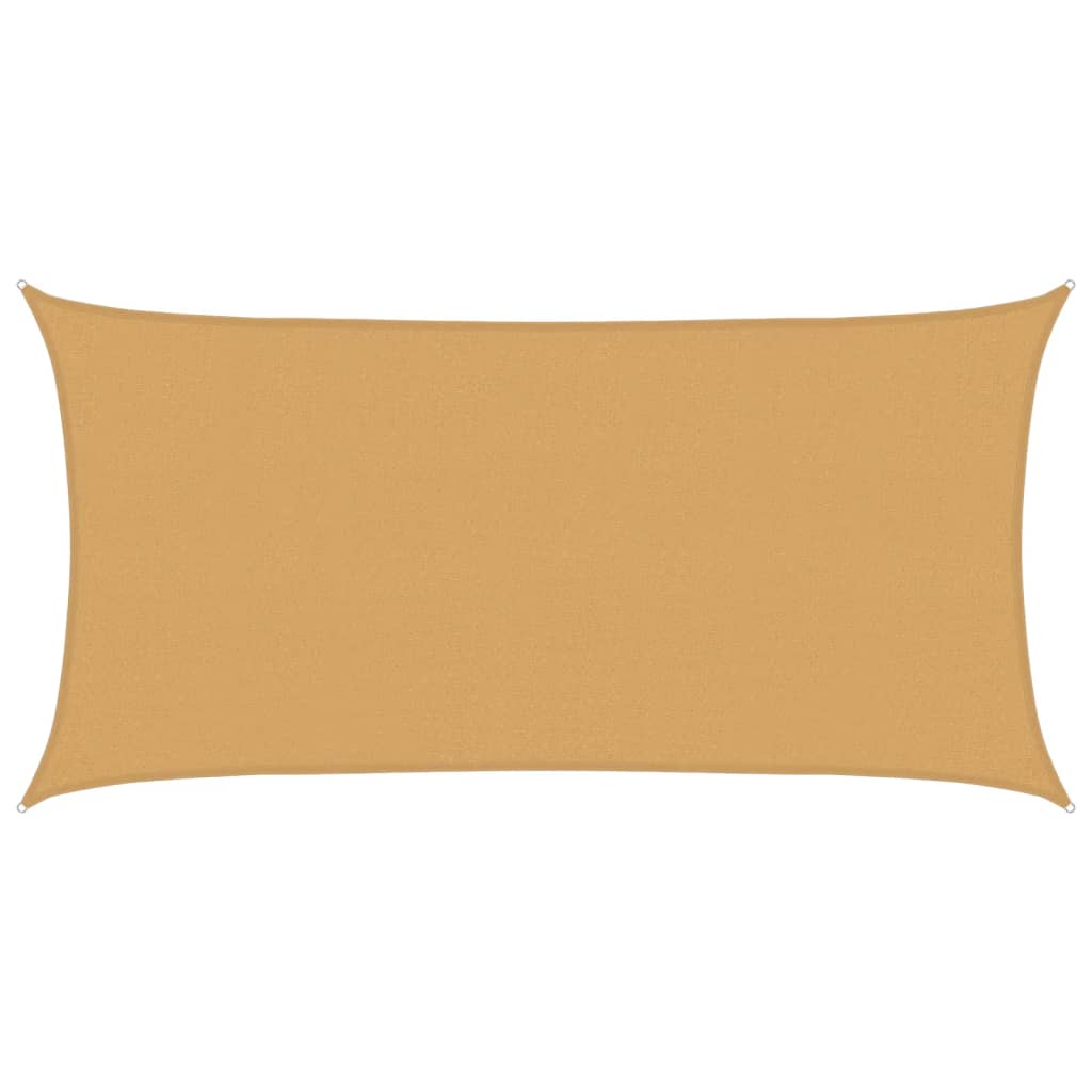 Voile d'ombrage 160 g/m² rectangulaire sable 2,5x5 m PEHD