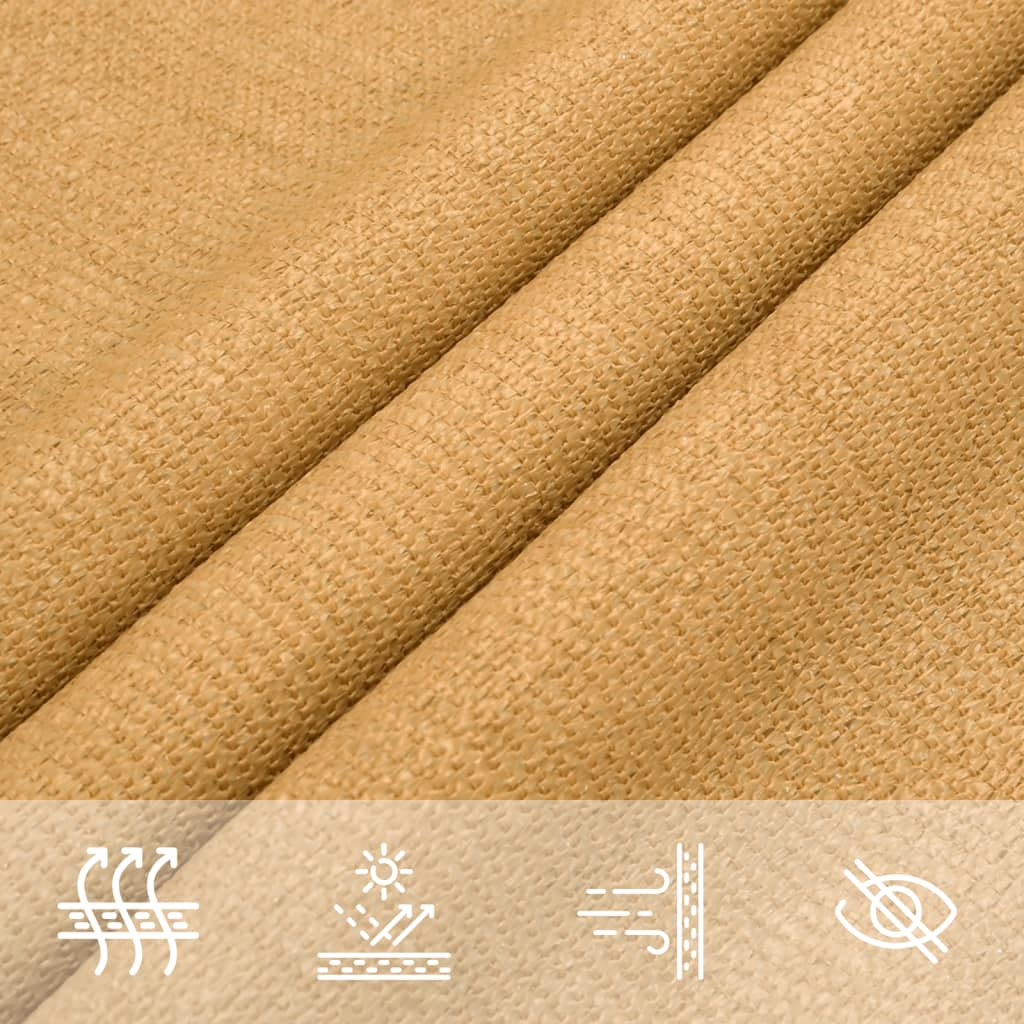 Voile d'ombrage 160 g/m² rectangulaire sable 3x4,5 m PEHD