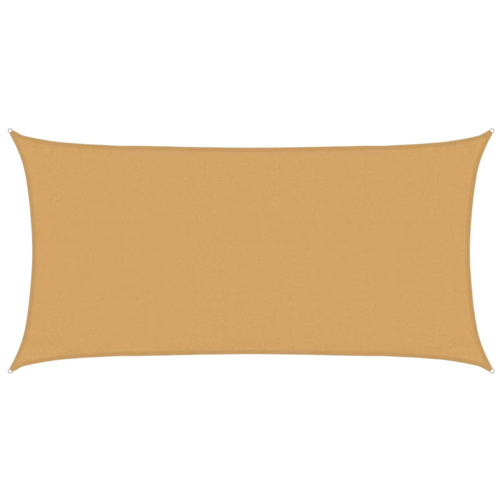 Voile d'ombrage 160 g/m² rectangulaire sable 3x6 m PEHD