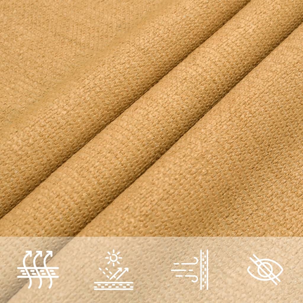 Voile d'ombrage 160 g/m² rectangulaire sable 3x6 m PEHD