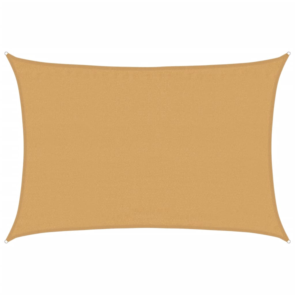 Voile d'ombrage 160g/m² rectangulaire sable 3,5x4,5 m PEHD