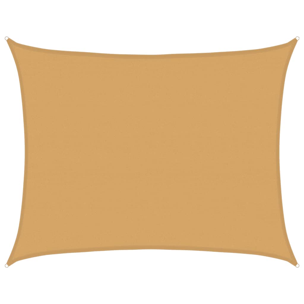 Voile d'ombrage 160 g/m² rectangulaire sable 6x7 m PEHD