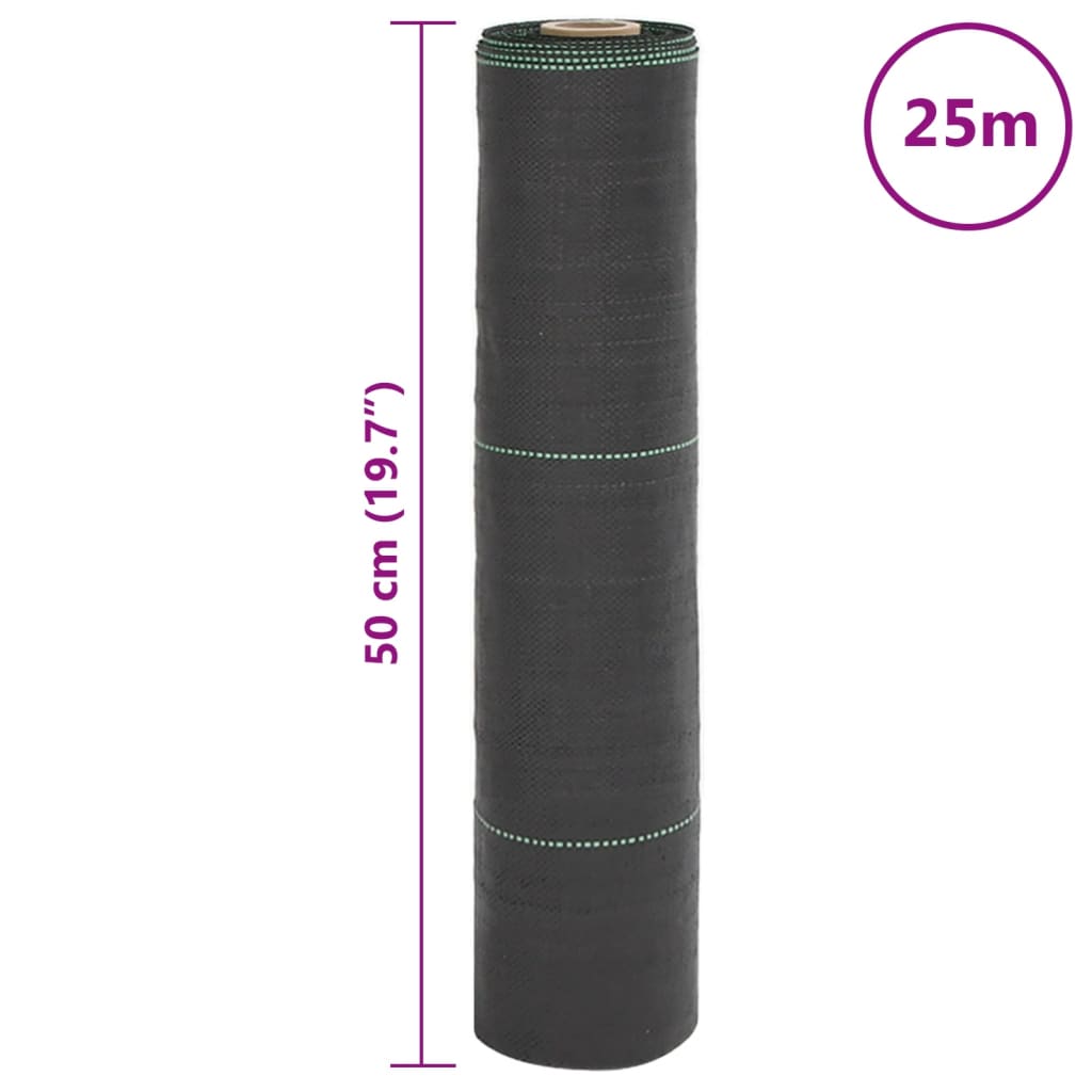 Membrane anti-mauvaises herbes noir 0,5x25 m PP