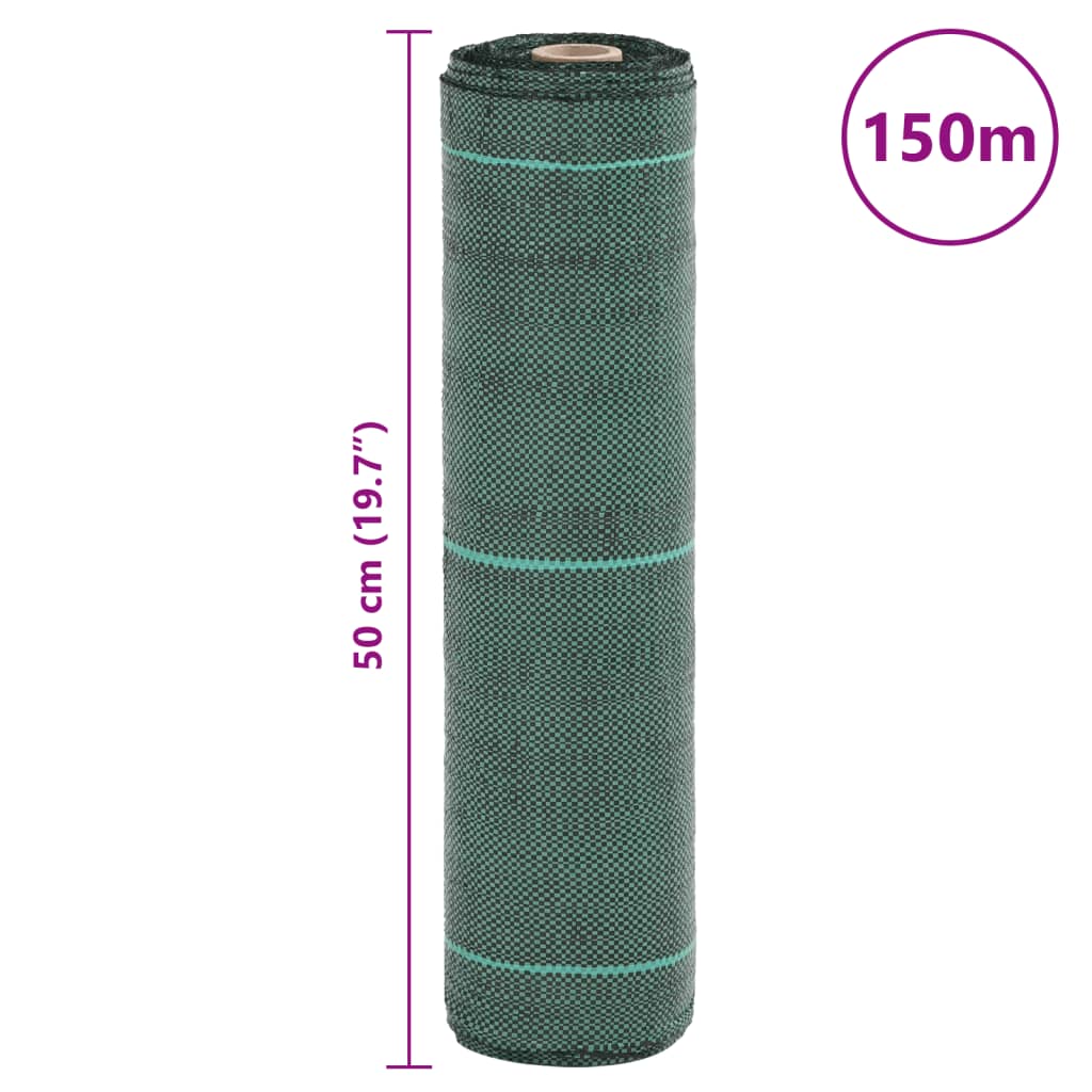 Membrane anti-mauvaises herbes vert 0,5x150 m PP