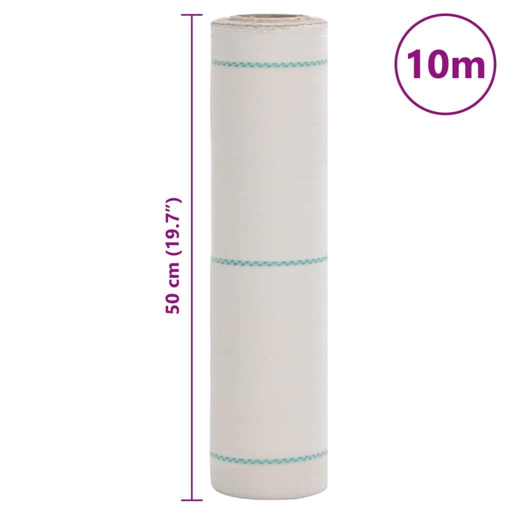 Membrane anti-mauvaises herbes blanc 0,5x10 m PP