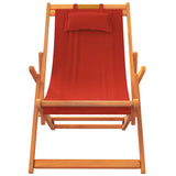 Chaises de plage pliables lot de 2 rouge tissu