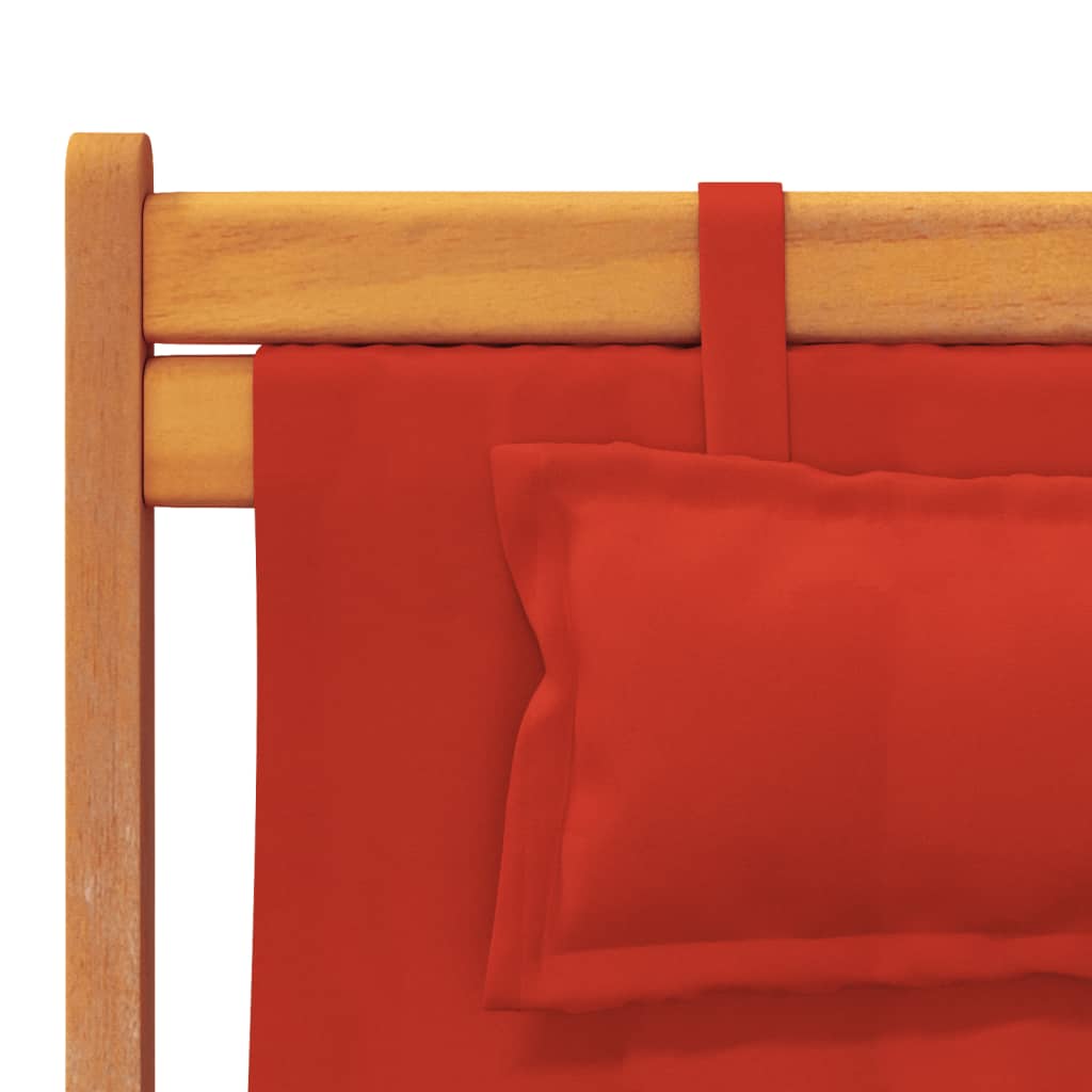 Chaises de plage pliables lot de 2 rouge tissu