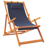 Chaises de plage pliables lot de 2 bleu tissu