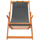 Chaises de plage pliables lot de 2 gris tissu