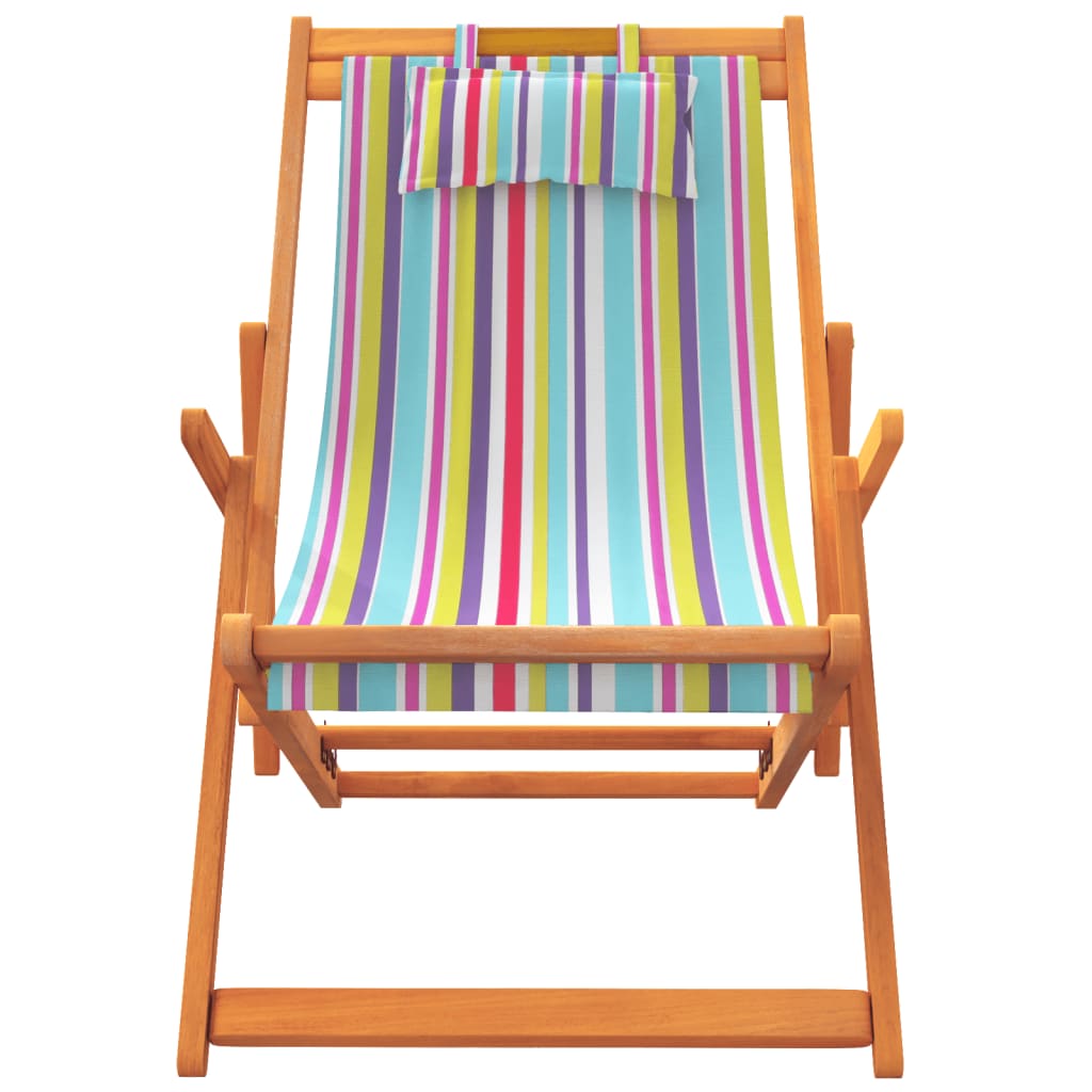 Chaises de plage pliables lot de 2 multicolore tissu