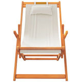 Chaises de plage pliables lot de 2 crème tissu