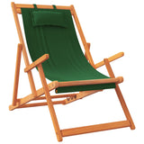 Chaises de plage pliables lot de 2 vert tissu