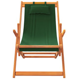 Chaises de plage pliables lot de 2 vert tissu