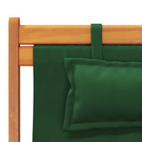 Chaises de plage pliables lot de 2 vert tissu