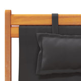 Chaises de plage pliables lot de 2 noir tissu