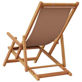 Chaises de plage pliantes lot de 2 taupe tissu et bois massif