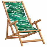 Chaises de plage pliantes lot de 2 tissu et bois massif