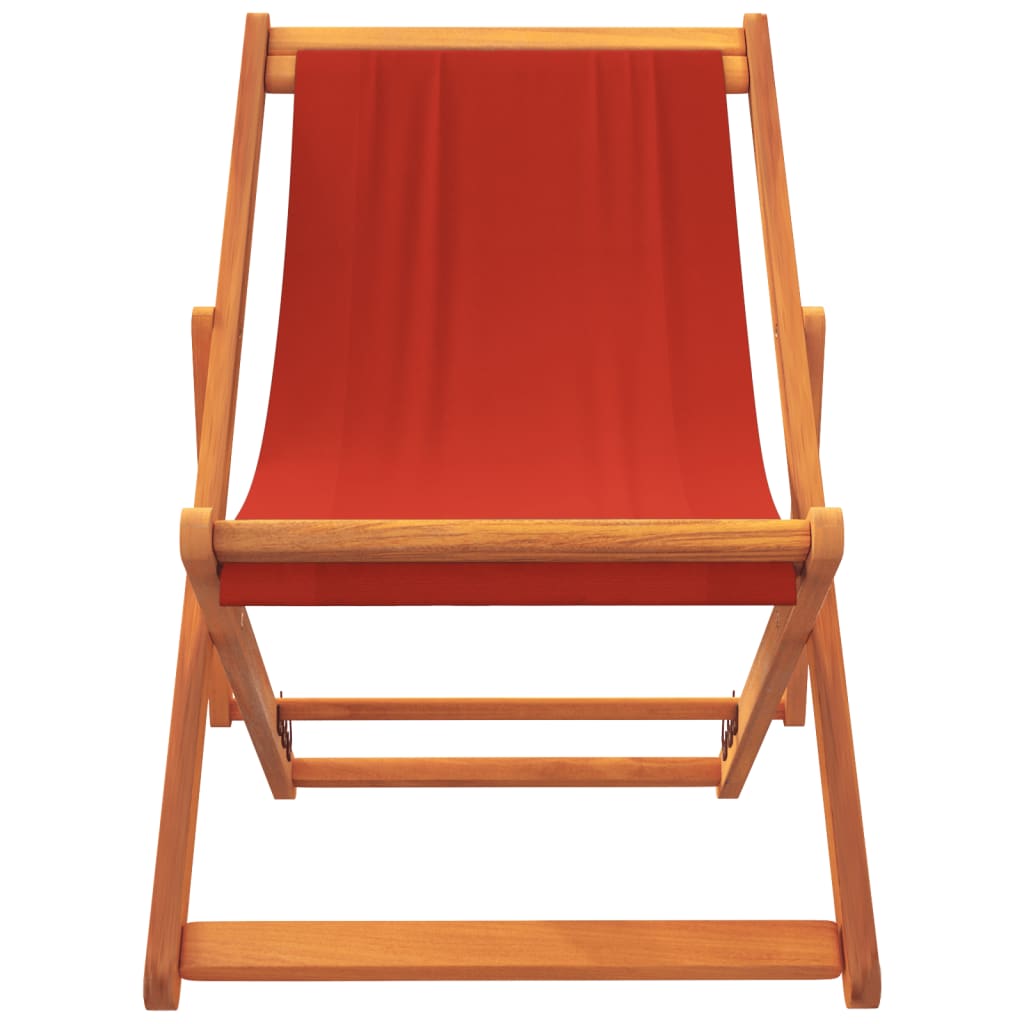 Chaises de plage pliables lot de 2 rouge tissu