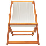 Chaises de plage pliables lot de 2 blanc crème tissu