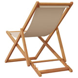 Chaises de plage pliantes lot de 2 beige tissu et bois massif