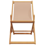 Chaises de plage pliantes lot de 2 taupe tissu et bois massif