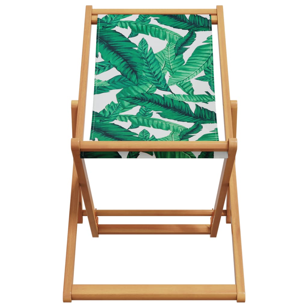 Chaises de plage pliantes lot de 2 tissu et bois massif