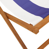 Chaises de plage pliantes lot de 2 bleu blanc tissu bois massif