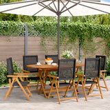 Chaises inclinables de jardin lot de 6 noir rotin bois massif