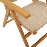 Chaises inclinables de jardin lot de 6 beige rotin bois massif