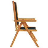 Chaises inclinables de jardin lot de 4 noir bois massif acacia