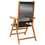 Chaises inclinables de jardin lot de 4 noir bois massif acacia