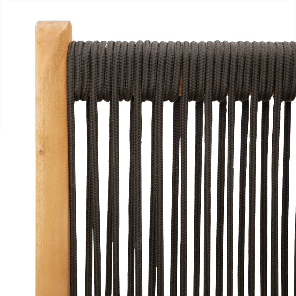 Chaises inclinables de jardin lot de 6 noir bois massif acacia