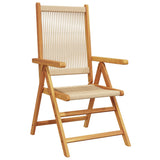 Chaises inclinables de jardin lot de 4 beige bois massif acacia