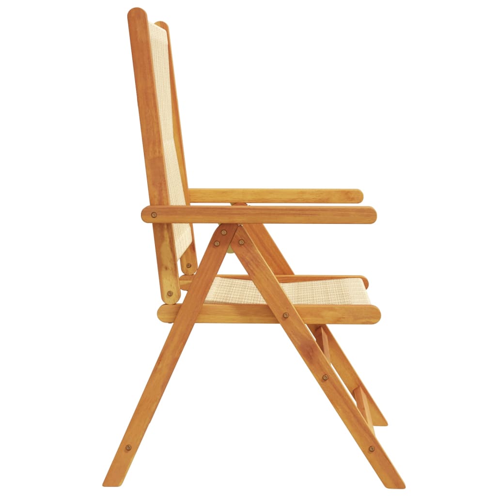 Chaises inclinables de jardin lot de 4 beige bois massif acacia