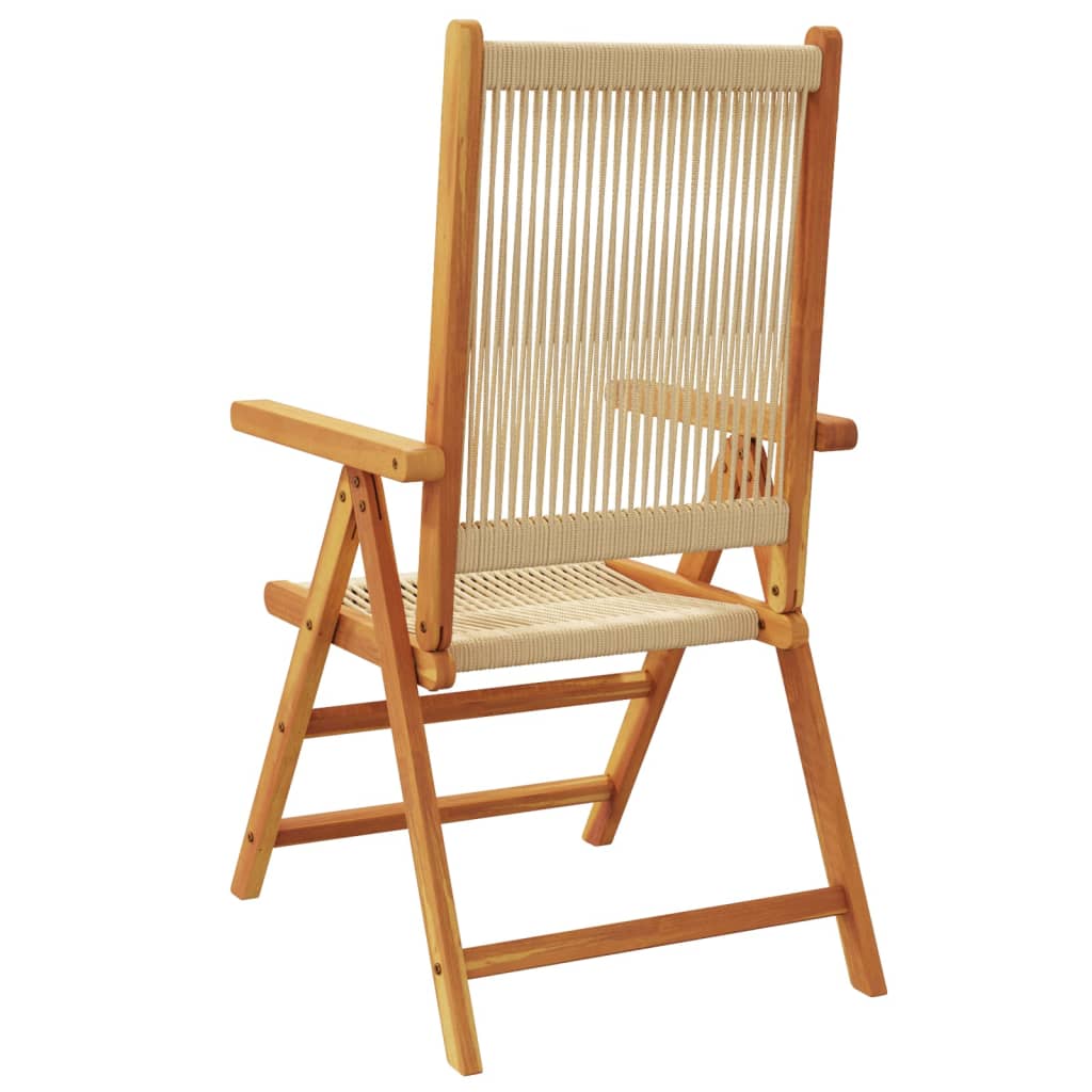 Chaises inclinables de jardin lot de 4 beige bois massif acacia