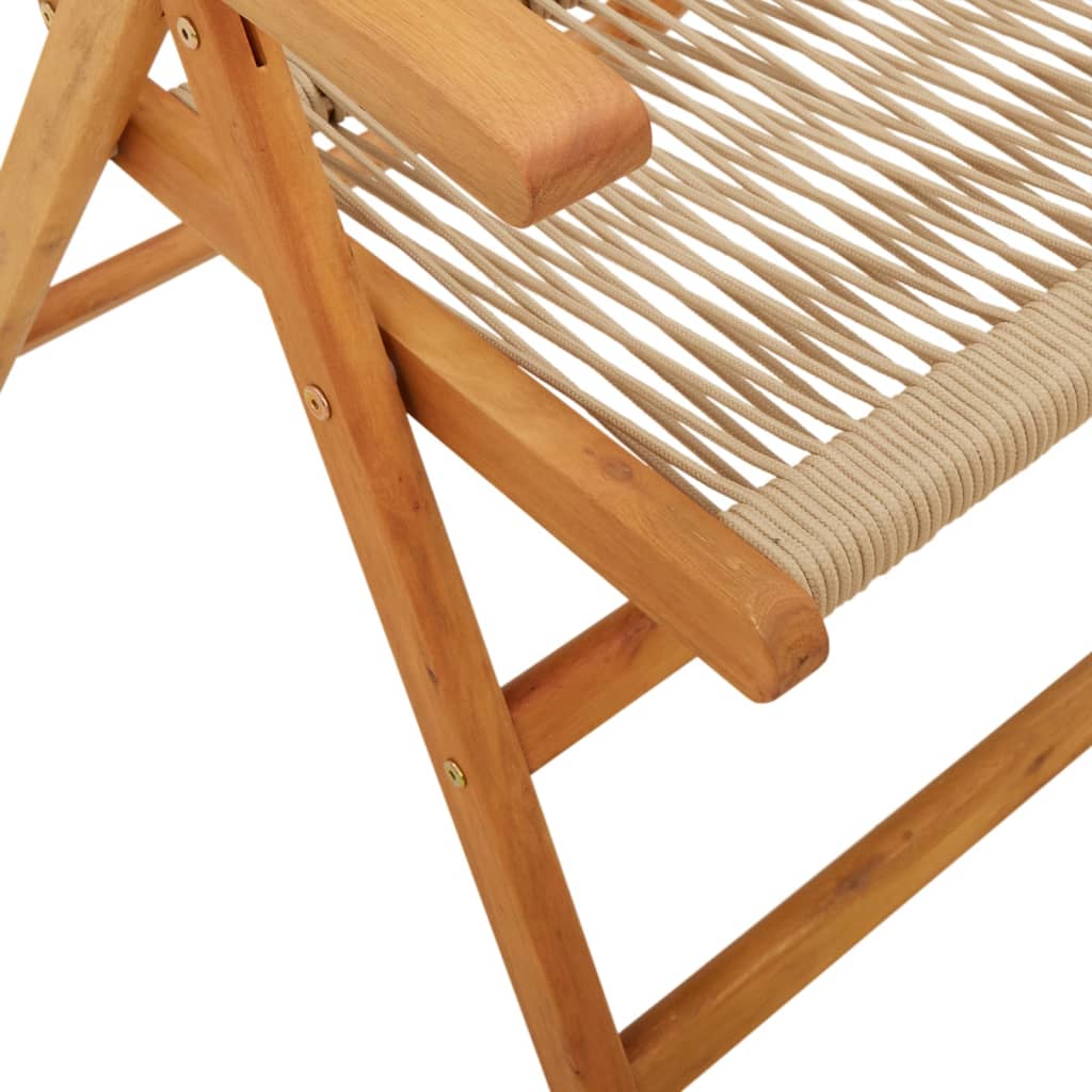 Chaises inclinables de jardin lot de 4 beige bois massif acacia