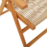 Chaises inclinables de jardin lot de 6 beige bois massif acacia