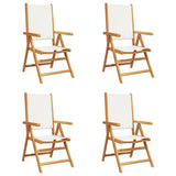 Chaises inclinables de jardin lot de 4 tissu et bois massif