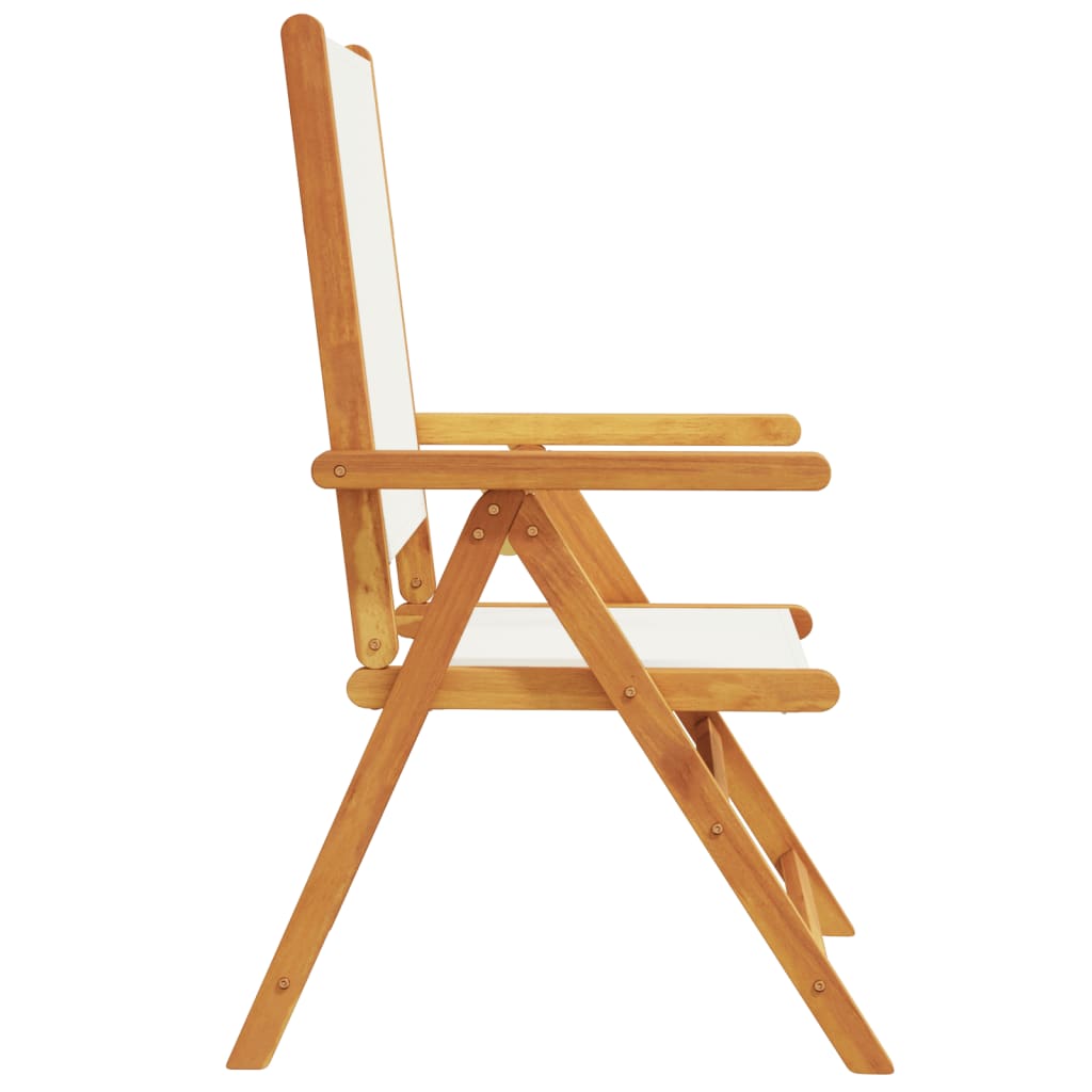 Chaises inclinables de jardin lot de 4 tissu et bois massif