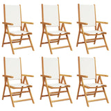 Chaises inclinables de jardin lot de 6 tissu et bois massif