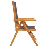 Chaises inclinables de jardin lot de 4 tissu et bois massif