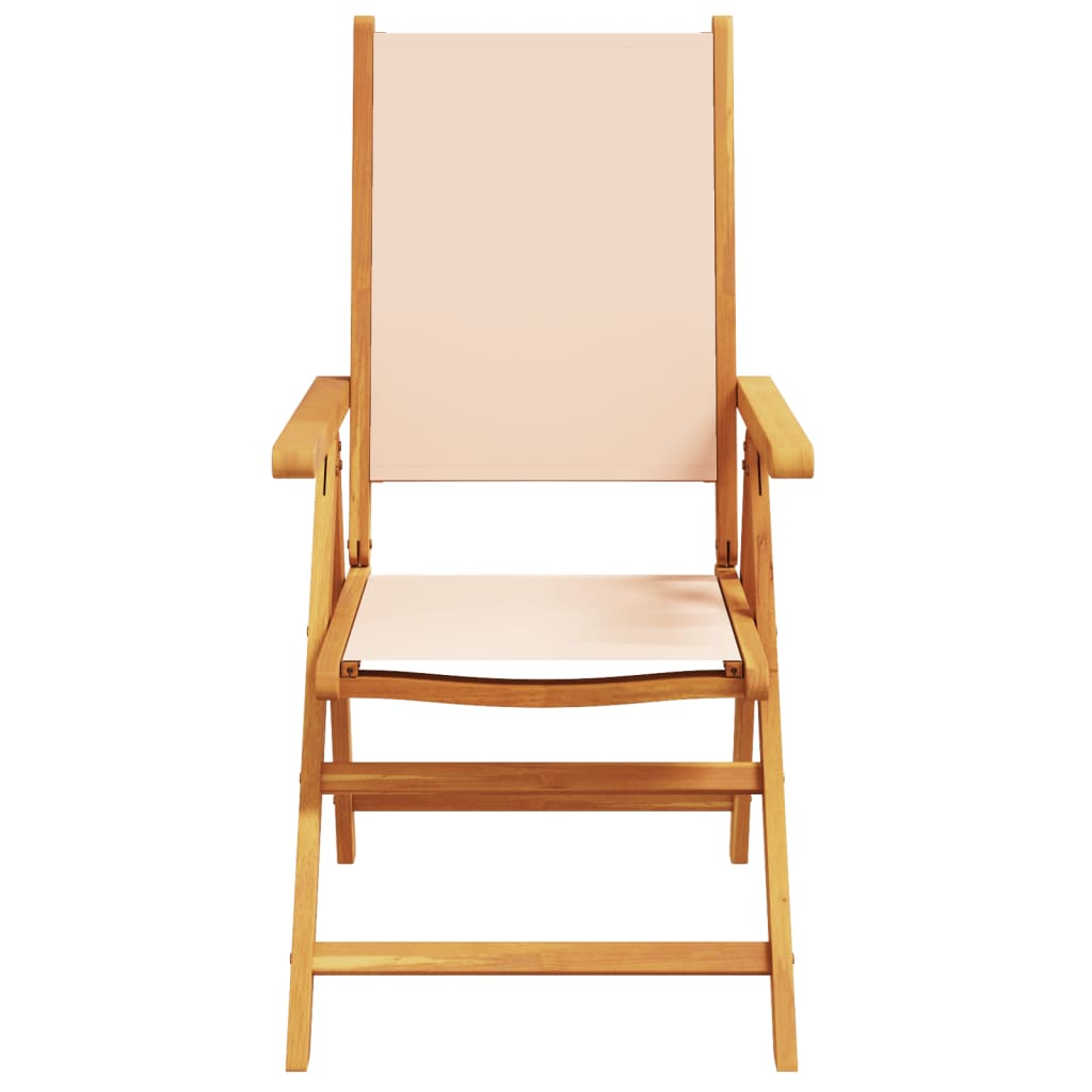 Chaises inclinables de jardin lot de 4 beige tissu bois massif